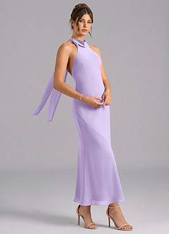 Azazie Velli Bridesmaid Dresses Lilac Mermaid High Neck Chiffon Dress image3