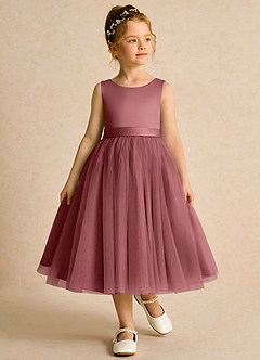 Azazie Pear vestidos de niña de las flores Vestido de Amatista de Tul de Princesa con Lazo image4