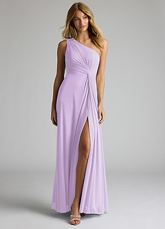 Azazie Brooke Jurken voor bruidsmeisjes Jurk van Mesh met A-Lijn One-Shoulder Lila image4