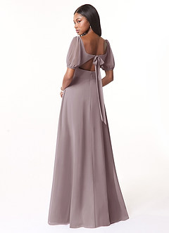 Azazie Alani Bridesmaid Dresses Dusk A-Line Square Neckline Chiffon Dress image2