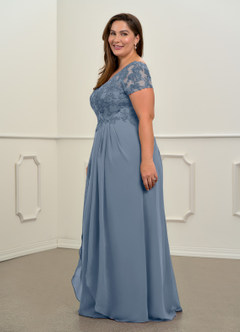 Azazie Dunja Mother of the Bride Dresses Twilight A-Line V-Neck Lace Chiffon Dress image11