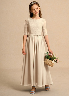 Azazie Pippin Girl Flower Girl Klänningar Klä A-Line i Spets image1