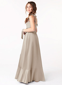 Azazie Barbara Junior Frost A-Line Bow Stretch Satin Dress image2
