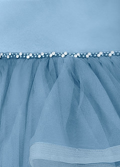 Azazie Sofia Flower Girl Dresses Steel Blue A-Line Beaded Tulle Dress image4