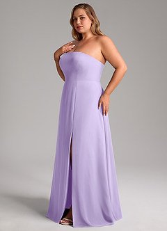 Azazie Wren Bridesmaid Dresses Lilac A-Line Side Slit Chiffon Convertible Dress image12