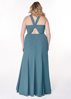 Azazie Rue Bridesmaid Dresses Bermuda A-Line Halter Chiffon Dress image8