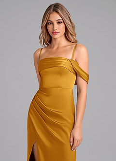 Azazie Lisbeth Vestidos de damas de honor Vestido de Caramelo de Satén Elástico de Corte Sirena Convertible con Vestidos sin tirantes image2