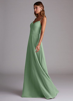 Azazie Marley Bridesmaid Dresses Matcha A-Line Off the Shoulder Chiffon Convertible Dress image6