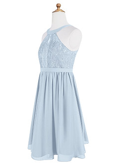 Azazie Andalise A-Line Lace Chiffon Mini Junior Bridesmaid Dress image10