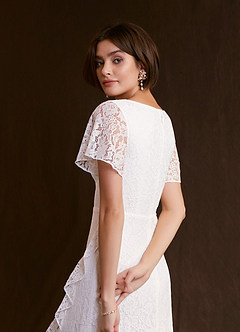 Azazie Lanei Wedding Dresses A-Line V-Neck Lace Floor-Length Dress image7