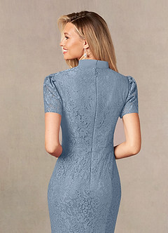 Azazie Carleannia Mother of the Bride Dresses Dusty Blue Mermaid Lace Chiffon Dress image7