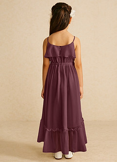 Azazie Karmen Flower Girl Dresses Sangria A-Line Ruched Chiffon Dress image3