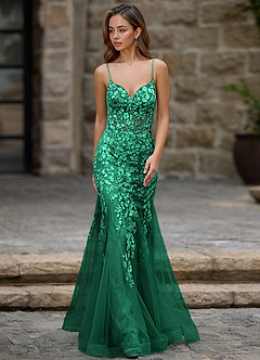 Dentelle Verde Vestido de baile sereia image5