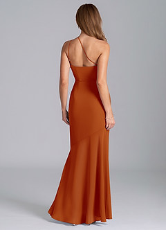 Azazie Tilla Jurken voor bruidsmeisjes Jurk van Chiffon met Zeemeermin One-Shoulder Paprika image2