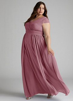 Azazie Organa Bridesmaid Dresses Vintage Mauve A-Line Pleated Chiffon Dress image9