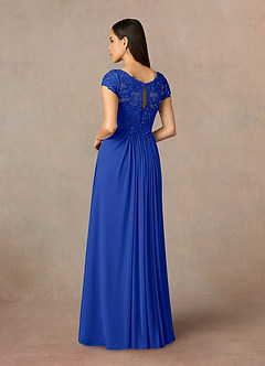 Azazie Macy Mother of the Bride Dresses Royal Blue A-Line V-Neck Sequin Lace Lace Dress image4