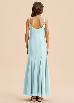 Azazie Evey Junior Abito Sirena in Chiffon Plissettato Sea Glass image2