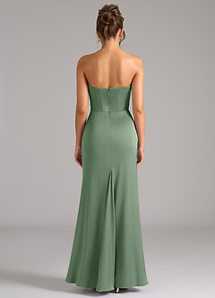 Azazie Debby Vestidos de damas de honor Vestido de Matcha de Satén Elástico de Corte Sirena Convertible con Sin tirantes image7