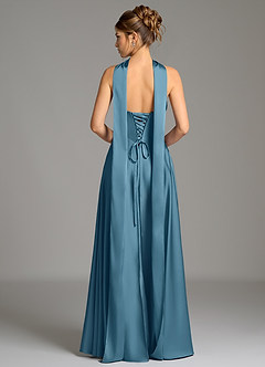 Azazie Ayla Suknie dla druhen Linia A Gorset Satyna elastyczna Do ziemi Sukienka image7