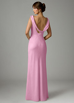 Azazie Kieryn Bridesmaid Dresses Candy Pink Mermaid Pleated Stretch Satin Dress image5