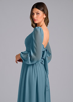 Azazie Zeya Bridesmaid Dresses Bermuda A-Line Long Sleeve Chiffon Dress image6