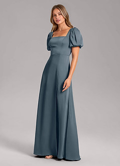 Azazie Fyona Brautjungfernkleider A-Linie Plissee Stretch-Satin Kleid Zwielichtviolett image4