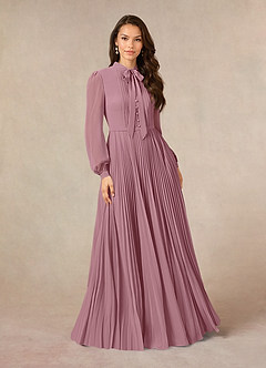Azazie Adellah Mother of the Bride Dresses Vintage Mauve A-Line Pleated Chiffon Dress image1