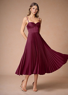 Léna Mulberry Pleated Midi Dress image4