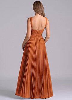Azazie Mina Bridesmaid Dresses Cinnamon A-Line Pleated Chiffon Dress image7
