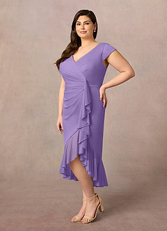 Azazie Renetta Mother of the Bride Dresses Tahiti Sheath V-Neck Pleated Mesh Dress image9