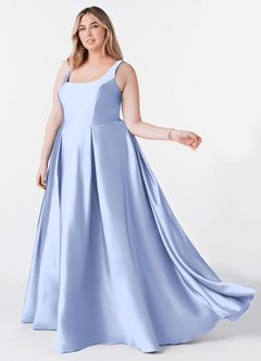 Azazie Neve Bridesmaid Dresses Ice Ball-Gown with Pockets Stretch Satin Dress image9
