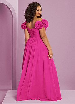 Barbie ♥ Azazie Vestidos de damas de honor Vestido de Barbie Rosa de Gasa de Corte en A Convertible con Vestidos sin tirantes image19