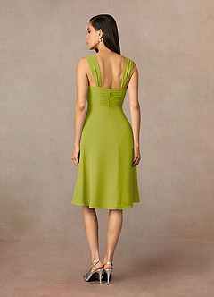 Azazie Olivia Mère de la mariée Robes Robe Trapèze en Mousseline de soie Encolure carrée plissée Citronnelle image5