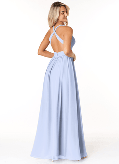 Azazie Ashia Abiti da Damigella Abito A-Line in Chiffon Plissettato Ghiaccio image2