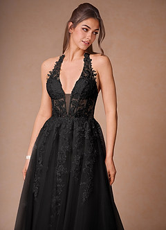 Darlene Black Applique Dress image8