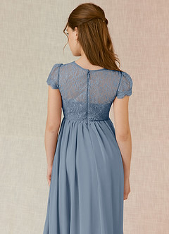 Azazie Delevingne Junior Abito A-Line in Chiffon Pizzo Crepuscolo image5