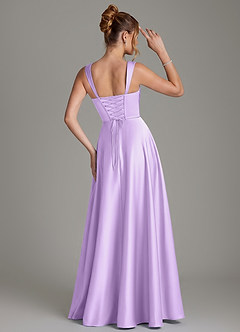 Azazie Azaria Robes de demoiselle d'honneur Robe Trapèze en Satin extensible Corset Lilas image5