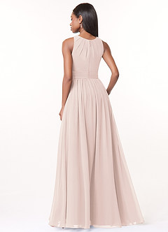 Azazie Harper Bridesmaid Dresses Rose Petal A-Line Pleated Chiffon Dress image2