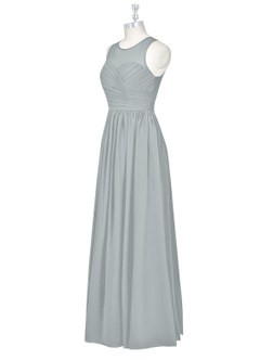 Azazie Nina Bridesmaid Dresses Dolphin Grey A-Line Pleated Chiffon Dress image8