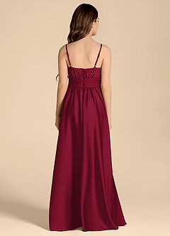 Azazie Catalina Junior Jurk van Stretch Satijn met A-Lijn Sweetheart Halslijn Bourgondië image2