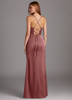 Azazie Brookelle Bridesmaid Dresses Amethyst Sheath Sweetheart Corset Stretch Satin Dress image3