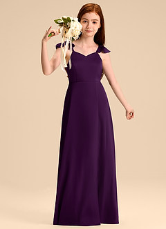 Azazie Everett Junior Klä av A-Line i Stretch Satin Rosett image5