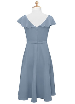 Azazie Posie Junior MAI TAI A-Line Ruched Chiffon Dress image8