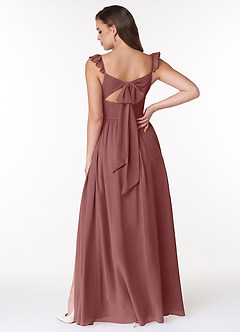 Azazie Metz Bridesmaid Dresses Desert Rose A-Line Sweetheart Ruched Chiffon Dress image2