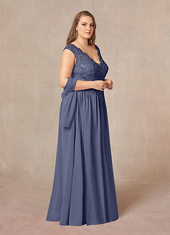 Azazie Amethyst vestidos de madre de la novia Vestido de Tormenta de Gasa de Corte En A con Lentejuelas Cuello V image11