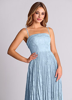 Azazie Mariana Bridesmaid Dresses Sky Blue A-Line Strapless Floral Burnout Convertible Dress image2