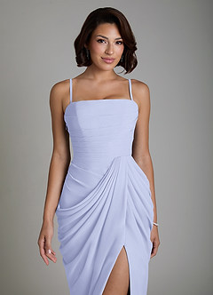 Azazie Nyra Bridesmaid Dresses Lavender Sheath Corset Chiffon Dress image3