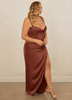 Christian Siriano Bridal for Azazie 1017 Bridesmaid Dresses Clay Sheath Sweetheart Neckline Stretch Satin Dress image12