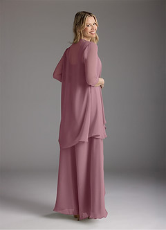 Azazie Weisz Mother of the Bride Dresses Vintage Mauve A-Line Square Neckline Pleated Chiffon Dress image2
