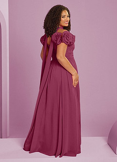 Barbie ♥ Azazie Brautjungfernkleider Wandelbar A-Linie Schulterfrei Chiffon Kleid Maulbeerrot image17